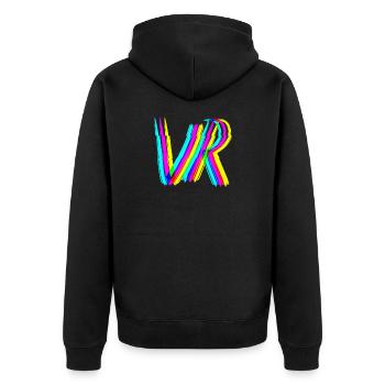 vr 3d effekt virtuelle realität gaming zocken - Unisex Premium Bio Zip Hoodie - Schwarz - Hinten - Nico (187cm)