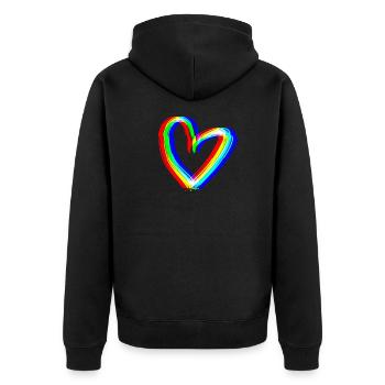 herz effekt 3d symbol liebe - Unisex Premium Bio Zip Hoodie - Schwarz - Hinten - Nico (187cm)