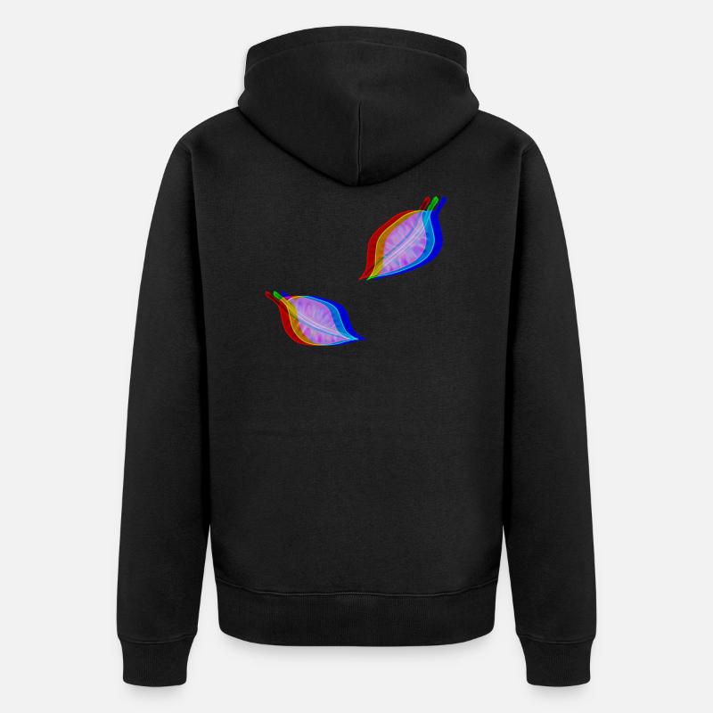 effet feuille 3D - Veste à capuche bio Premium Unisexe - noir