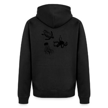 animaux animaux marins nature sous-marine motif - Veste à capuche bio Premium Unisexe - noir - Dos - Nico (187cm)