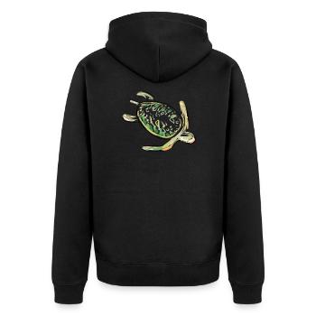 tortue animal de mer symbole de biologie animale - Veste à capuche bio Premium Unisexe - noir - Dos - Nico (187cm)