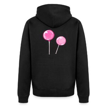 cake pops süßigkeiten pink lollipop - Unisex Premium Bio Zip Hoodie - Schwarz - Hinten - Nico (187cm)