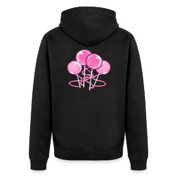 sucettes rose sucré sucré - Veste à capuche bio Premium Unisexe - noir - Dos - Nico (187cm)