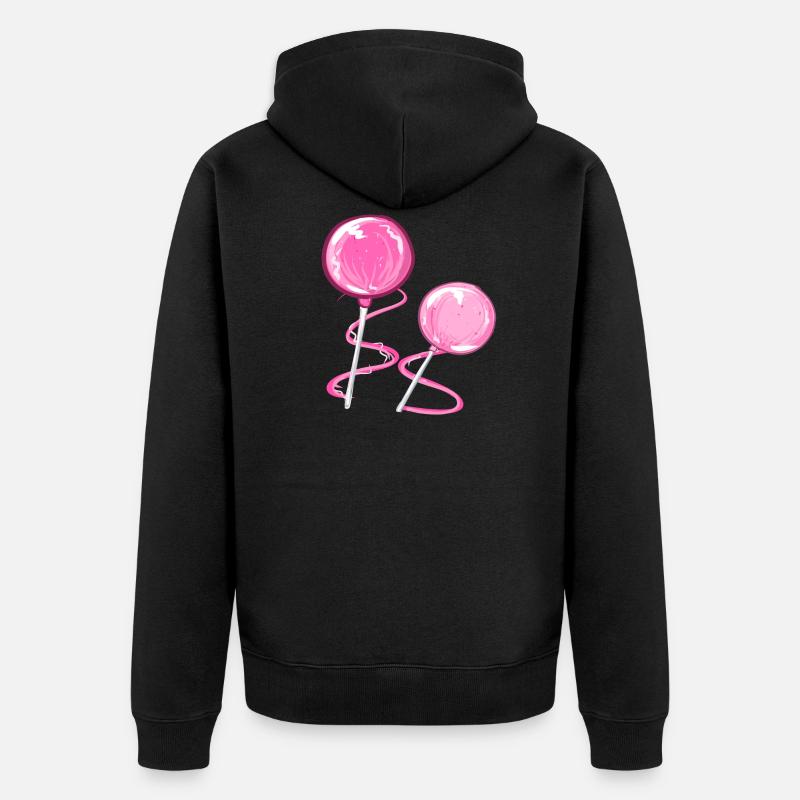 sucettes roses cake pop - Veste à capuche bio Premium Unisexe - noir
