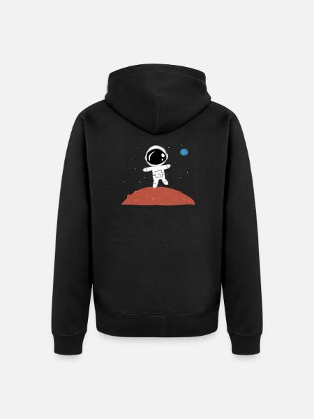 mars astronaut planet physics universe - Unisex Premium Organic Zip Hoodie - black