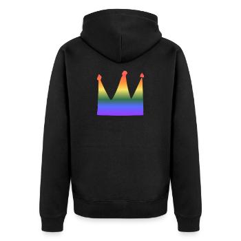 crown symbol lgbt colors rainbow - Unisex Premium Organic Zip Hoodie - black - Back - Nico (187cm)