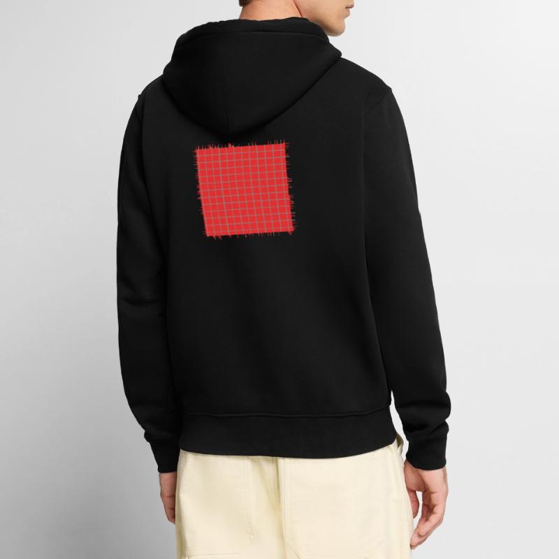 red square shape crossed checkered pattern Unisex Premium Organic Zip Hoodie