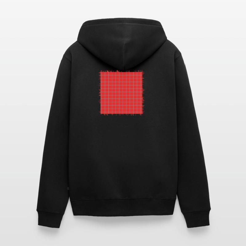red square shape crossed checkered pattern Unisex Premium Organic Zip Hoodie