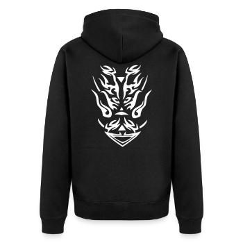 Ornement tribal fantasy - Veste à capuche bio Premium Unisexe - noir - Dos - Nico (187cm)
