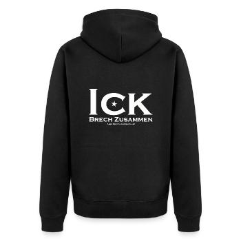 Ick Brech Zusammen Aber Erst Nach Dem Club - Unisex Premium Bio Zip Hoodie - Schwarz - Hinten - Nico (187cm)