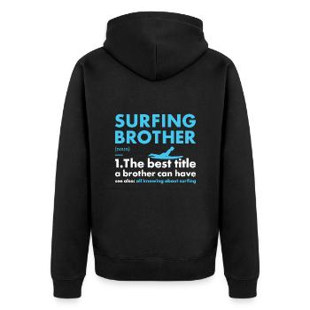 Sport Brother Surfing - Unisex Premium Organic Zip Hoodie - black - Back - Nico (187cm)
