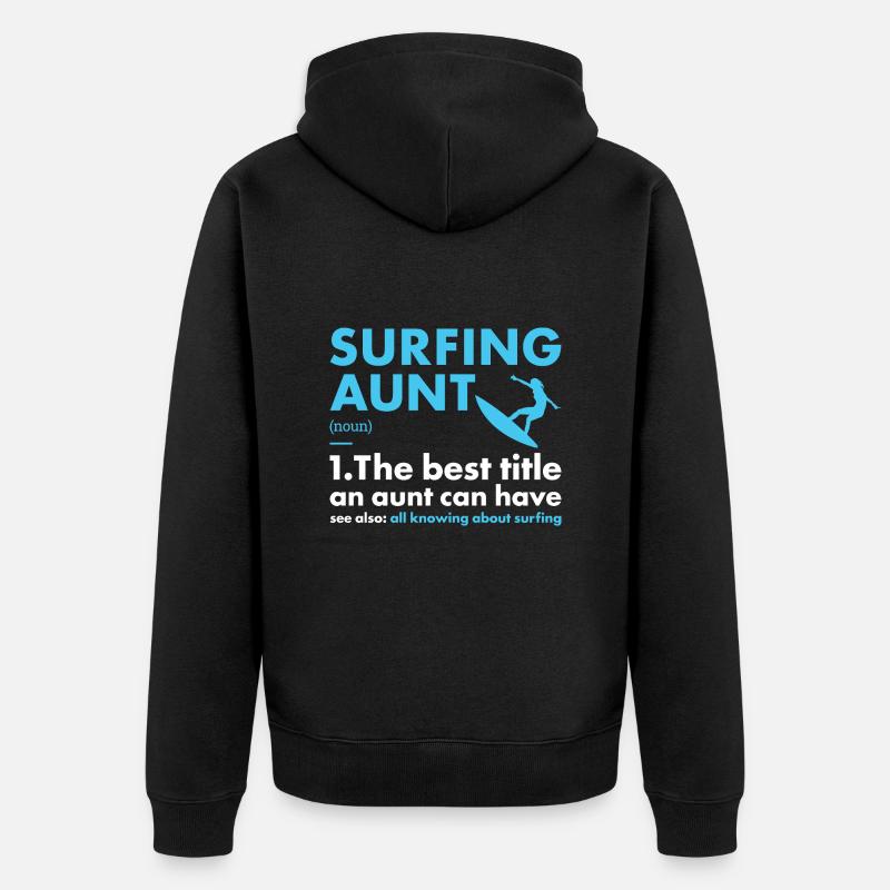 Sport Tante Surf - Veste à capuche bio Premium Unisexe - noir