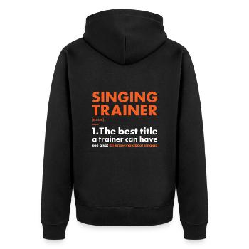 Singer Trainer Definition Singing - Unisex Premium Bio Zip Hoodie - Schwarz - Hinten - Nico (187cm)