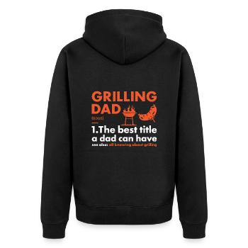 Griller Dad Définition Grillades - Veste à capuche bio Premium Unisexe - noir - Dos - Nico (187cm)