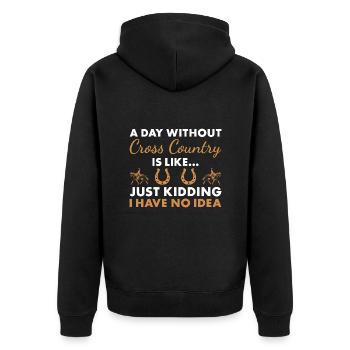 Rider A Day Without Cross Country - Unisex Premium Organic Zip Hoodie - black - Back - Nico (187cm)