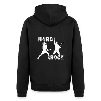 Hard Rock Gitarristen - Unisex Premium Bio Zip Hoodie - Schwarz - Hinten - Nico (187cm)