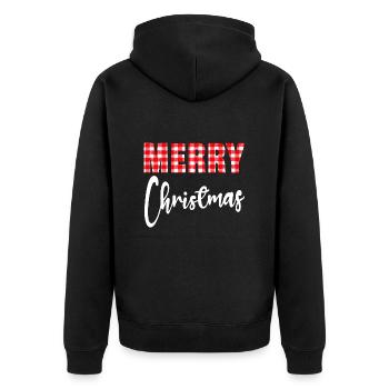 Merry Christmas, original design for Santa Claus - Unisex Premium Organic Zip Hoodie - black - Back - Nico (187cm)