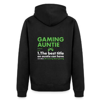 Gamer Auntie Définition Jeux - Veste à capuche bio Premium Unisexe - noir - Dos - Nico (187cm)
