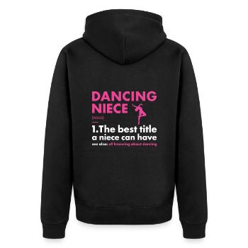 Dancer Niece Definition Dancing - Unisex Premium Bio Zip Hoodie - Schwarz - Hinten - Nico (187cm)