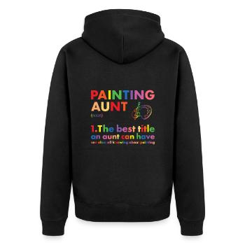 Painter Aunt Definition Painting - Unisex Premium Bio Zip Hoodie - Schwarz - Hinten - Nico (187cm)