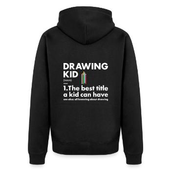 Tiroir Kid Définition Dessin - Veste à capuche bio Premium Unisexe - noir - Dos - Nico (187cm)