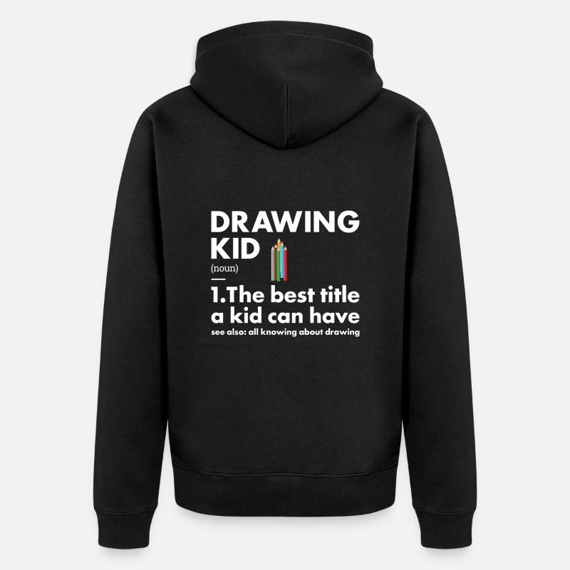 Tiroir Kid Définition Dessin - Veste à capuche bio Premium Unisexe - noir