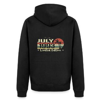 July 31st Anniversary Vintage Born 1993 Vibe - Unisex Premium Organic Zip Hoodie - black - Back - Nico (187cm)
