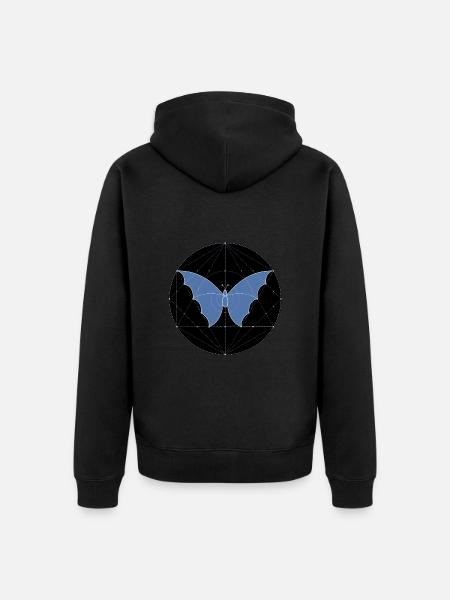 Sacred Geometry Butterfly - Unisex Premium Organic Zip Hoodie - black