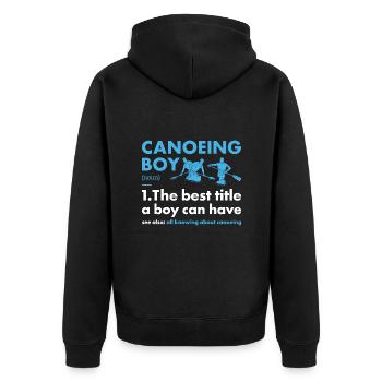 canoéiste garçon définition canoë - Veste à capuche bio Premium Unisexe - noir - Dos - Nico (187cm)