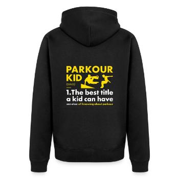 Traceur Kid Définition Parkour - Veste à capuche bio Premium Unisexe - noir - Dos - Nico (187cm)