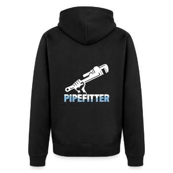 Pipefitter - Unisex Premium Organic Zip Hoodie - black - Back - Nico (187cm)