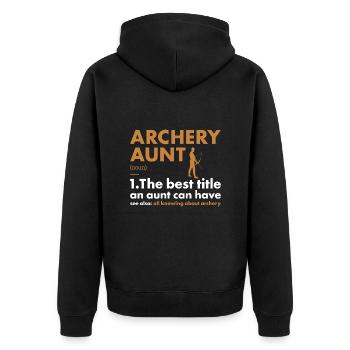Sport Aunt Archery - Unisex Premium Organic Zip Hoodie - black - Back - Nico (187cm)