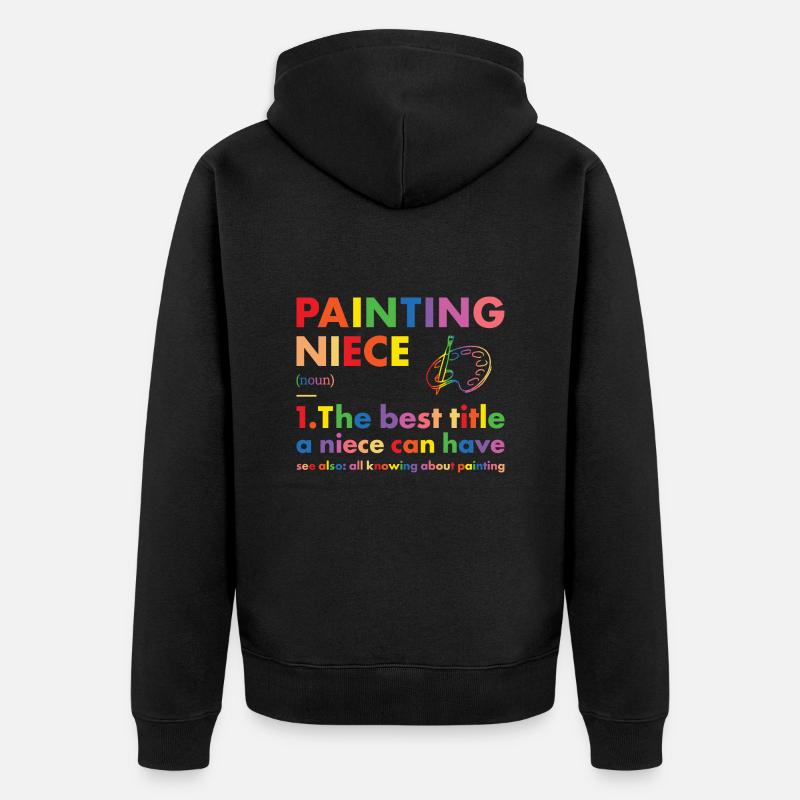 Peintre nièce définition peinture - Veste à capuche bio Premium Unisexe - noir