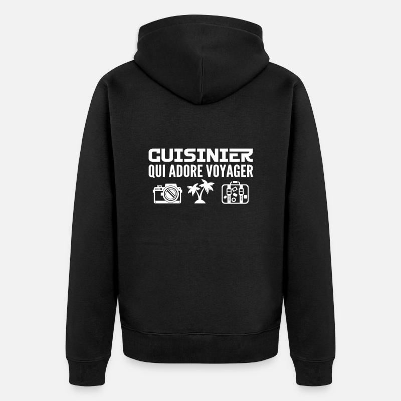 Reisende & Köche: Leidenschaft & Entdeckung - Unisex Premium Bio Zip Hoodie - Schwarz
