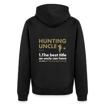 Hunter Uncle Definition Hunting - Unisex Premium Organic Zip Hoodie - black - Back - Nico (187cm)
