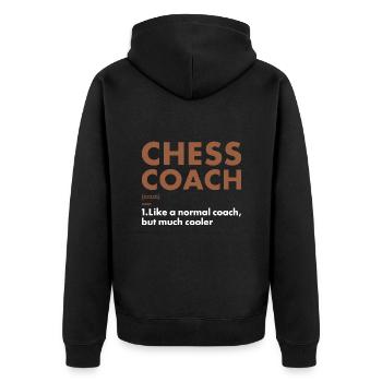 Chess Player Coach Definition Chess - Unisex Premium Bio Zip Hoodie - Schwarz - Hinten - Nico (187cm)