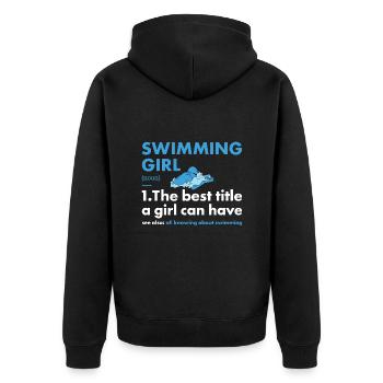 Sport Fille Natation - Veste à capuche bio Premium Unisexe - noir - Dos - Nico (187cm)