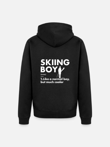 Sport Boy Skiing - Unisex Premium Organic Zip Hoodie - black