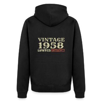 1958 Vintage :66e Anniversaire Cadeau Rétro Unique - Veste à capuche bio Premium Unisexe - noir - Dos - Nico (187cm)