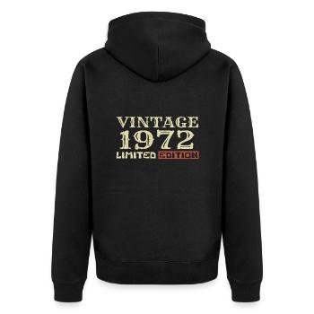 1972 Vintage :52e Anniversaire Cadeau Rétro Unique - Veste à capuche bio Premium Unisexe - noir - Dos - Nico (187cm)