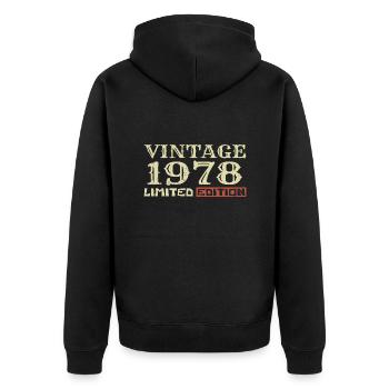 1978 Vintage :46e Anniversaire Cadeau Rétro Unique - Veste à capuche bio Premium Unisexe - noir - Dos - Nico (187cm)