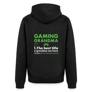 Gamer Grand-mère Définition Jeux - Veste à capuche bio Premium Unisexe - noir - Dos - Nico (187cm)