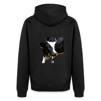funny cow cow head gift farmers farmers - Unisex Premium Organic Zip Hoodie - black - Back - Nico (187cm)