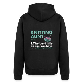 Tricoteuse Tante Définition Tricot - Veste à capuche bio Premium Unisexe - noir - Dos - Nico (187cm)