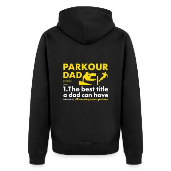Traceur Dad Définition Parkour - Veste à capuche bio Premium Unisexe - noir - Dos - Nico (187cm)