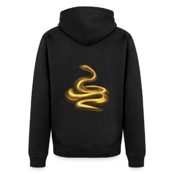 golden snake raised - Unisex Premium Organic Zip Hoodie - black - Back - Nico (187cm)