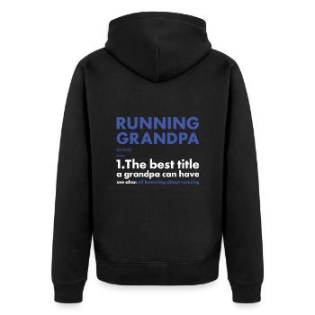 Sport Grandpa Running - Unisex Premium Organic Zip Hoodie - black - Back - Nico (187cm)