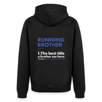 Sport Brother Running - Unisex Premium Organic Zip Hoodie - black - Back - Nico (187cm)