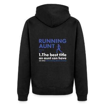 Sport Aunt Running - Unisex Premium Organic Zip Hoodie - black - Back - Nico (187cm)