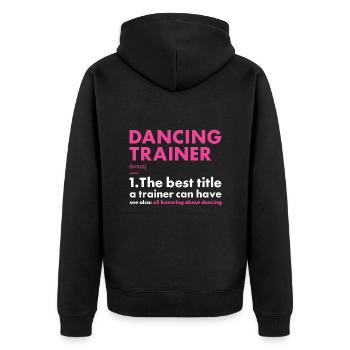 Dancer Trainer Definition Dancing - Unisex Premium Bio Zip Hoodie - Schwarz - Hinten - Nico (187cm)